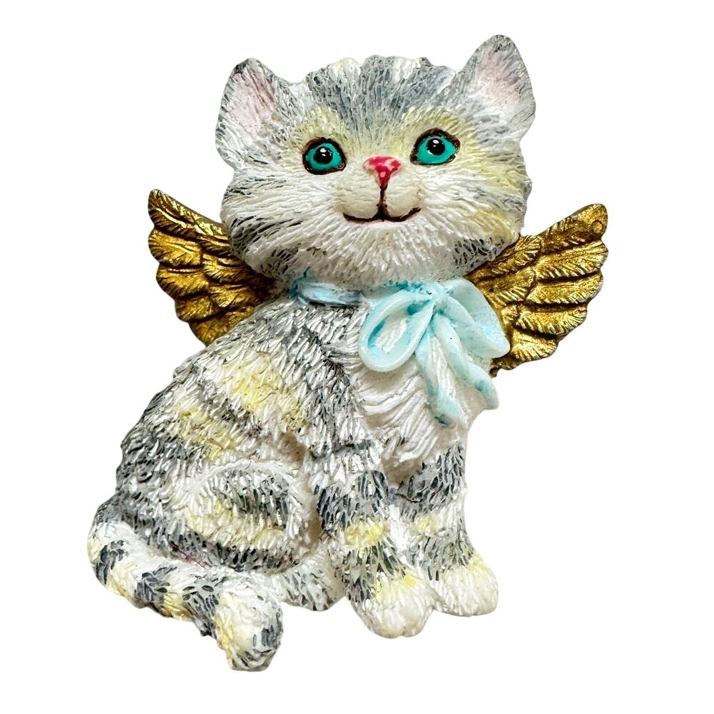 Vintage Kitty Cat Angel Resin Pin Brooch Jewelry Women’s